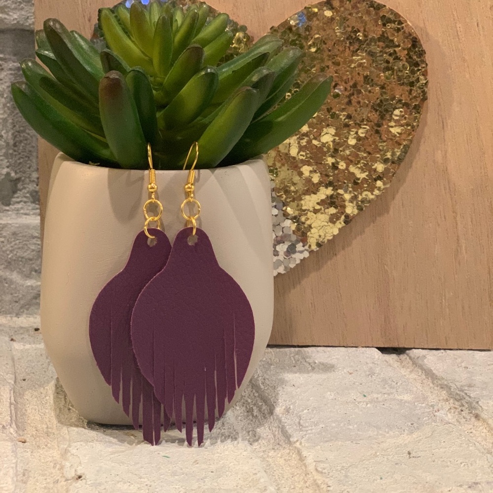 Faux leather earrings